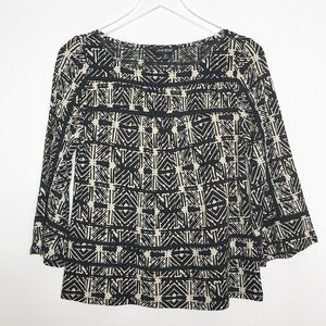 Lucky Brand Cross Hatch Black/Tan top ribbon trim